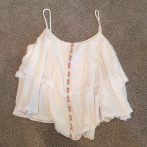 A white tank top crop top